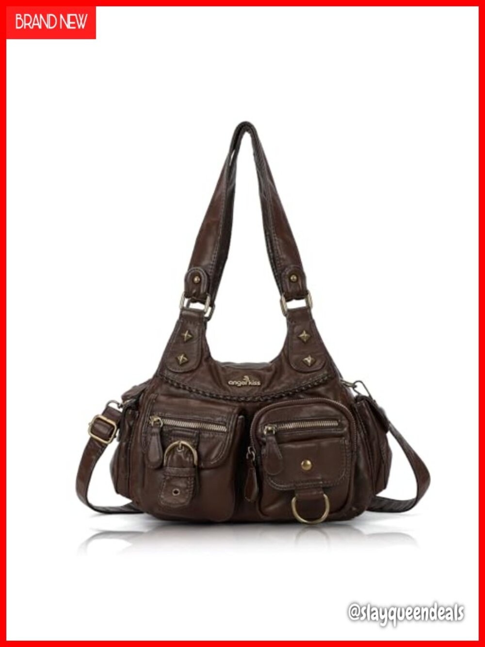 Vegan Leather Hobo Shoulder Handbag Crossbody Purse Everyday Bag